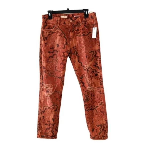 Pilcro Slim Boyfriend Orange Rockstar Skinny Jeans size 25 - Picture 5 of 11